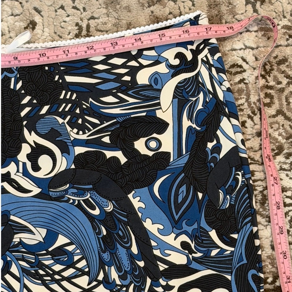 NWT Blue Abstract Psychedelic Print Midi A-Line Skirt Jules‎ & Leopold Size L - Picture 5 of 6